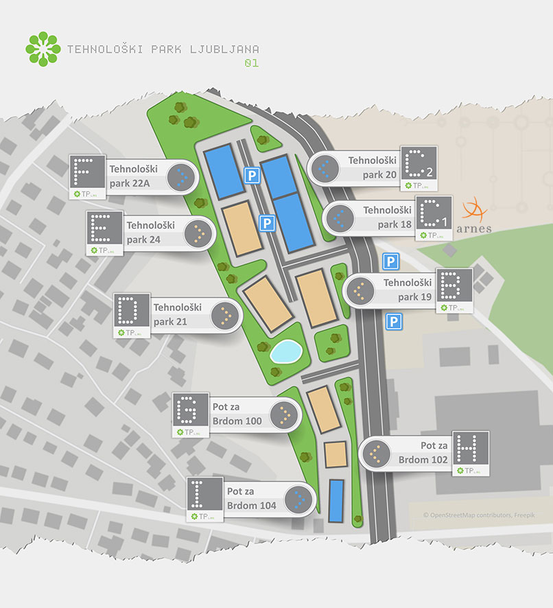 Map of Technology Park Ljubljana Brdo Map of Technology Park Ljubljana Brdo
